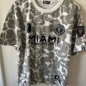 Bape MIAMI Camo Tee - Gray & White